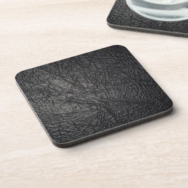 Dessous-de-verre Texture de faux cuir noir (Côté gauche)