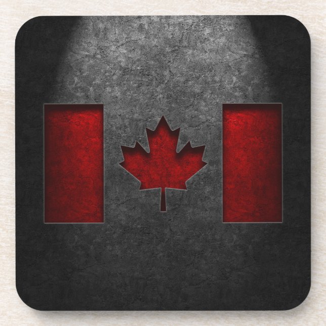 Dessous-de-verre Texture de la pierre du drapeau canadien (Devant)