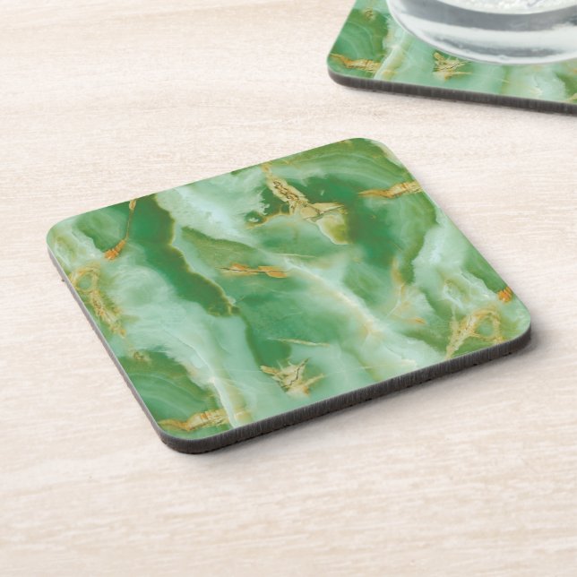 Dessous-de-verre Texture de pierre blanche et verte (Côté gauche)