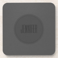 Texture en cuir gris foncé monogramme