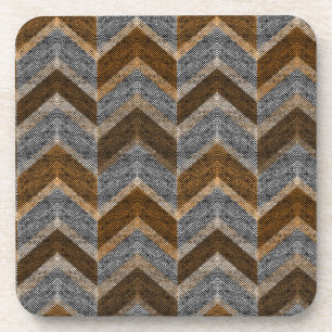 Dessous-de-verre Texturé, zigzag, gris et brun