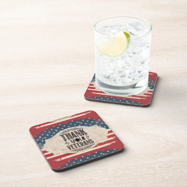 Dessous-de-verre Thank You Veterans Beverage Coaster (Côté Droit)