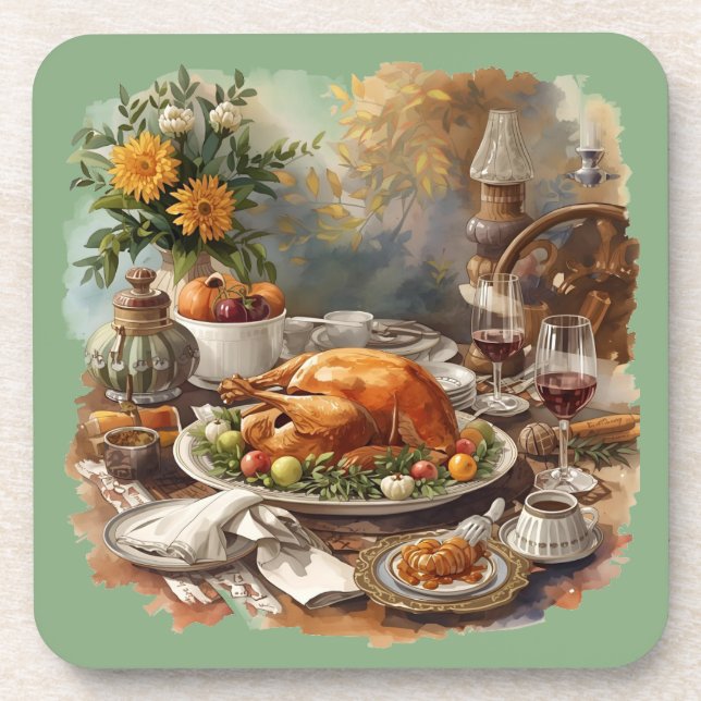 Dessous-de-verre Thanksgiving, Plats Traditionnels (Devant)