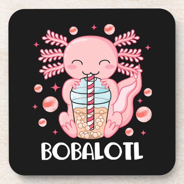 Dessous-de-verre Thé à bulles drôle d'axolotl (Devant)
