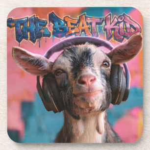 Dessous-de-verre The Beat Kid - Chèvre Cool DJ avec Casque