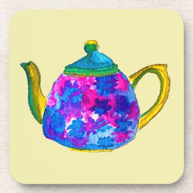Dessous-de-verre Théière à aquarelle (Devant)