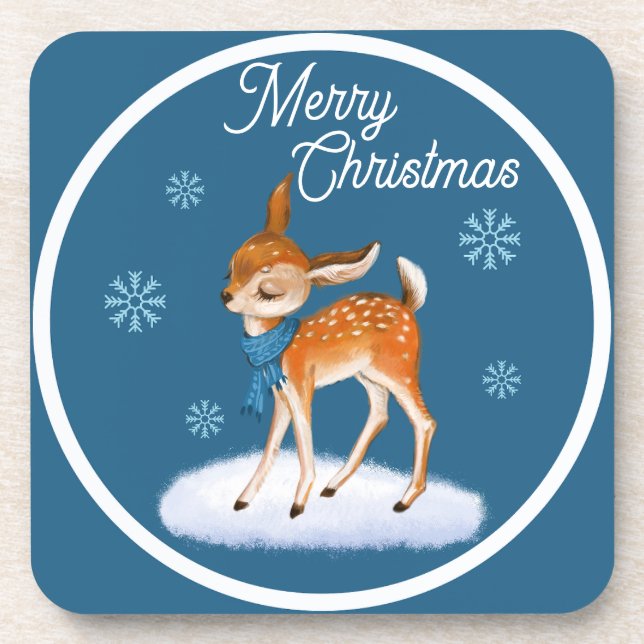 Dessous-de-verre Thème de Noël des cerfs mignons (Devant)