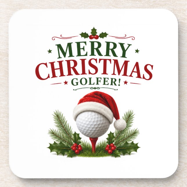 Dessous-de-verre Thème Golf Noël pour golfeur (Devant)