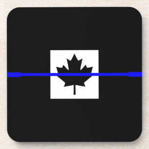 Dessous-de-verre Thin Blue Line sur la décoration du drapeau canadi