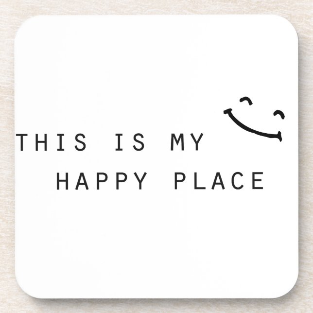 Dessous-de-verre this is my happy place simple modern design (Devant)