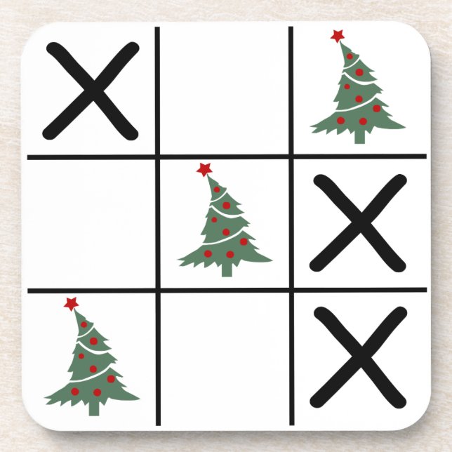 Dessous-de-verre Tic Tac Toe de Noël (Devant)