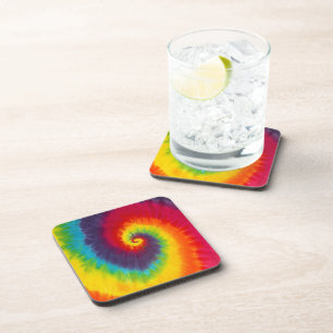 Dessous-de-verre Tie-Dye Arc-en-Ciel Coloré Groovy Cool
