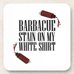 Dessous-de-verre Tige barbecue sur mon blanc