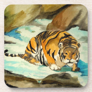 Dessous-de-verre Tigre aquarelle