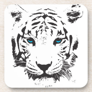 Dessous-de-verre Tigre blanc aux yeux bleus