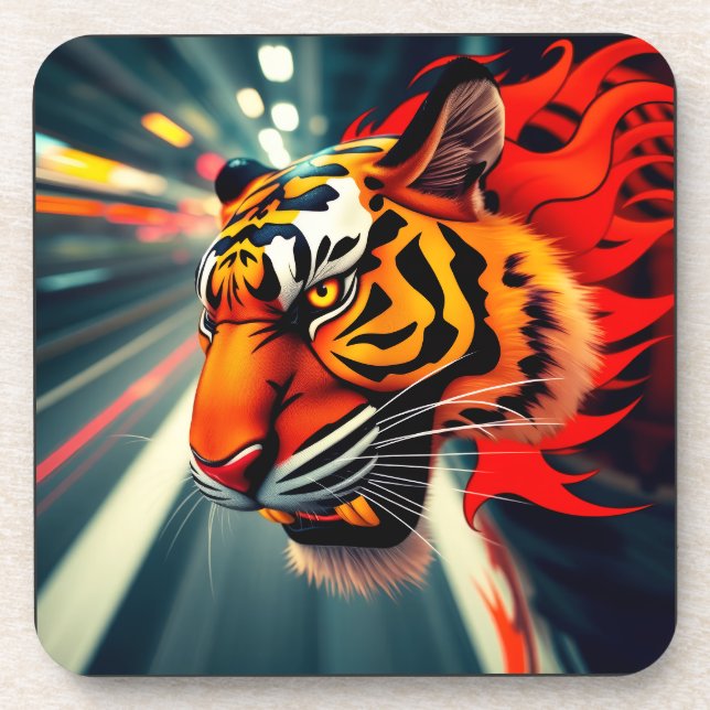 Dessous-de-verre tigre en mouvement (Devant)