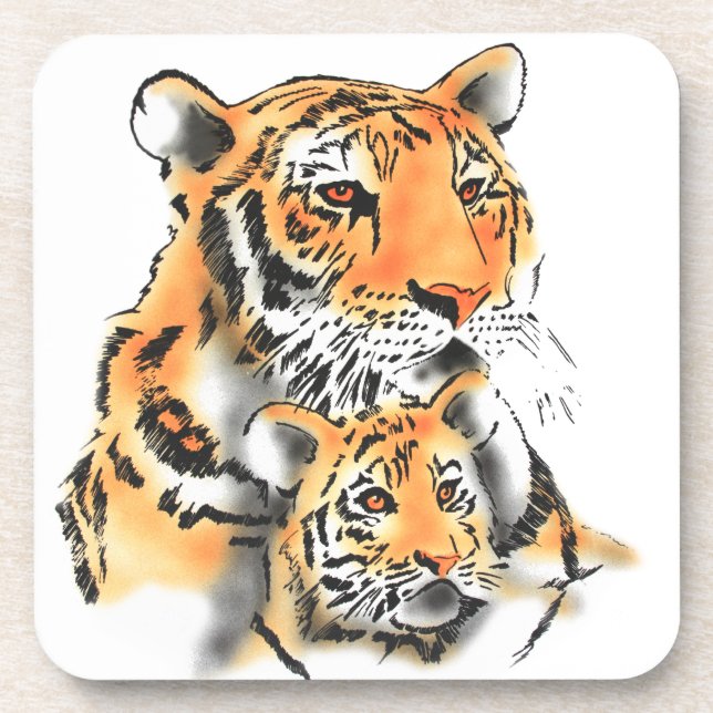 Dessous-de-verre Tigress and Cub (Devant)