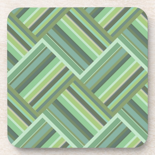 Dessous-de-verre Tissage de bandes vert olive (Devant)