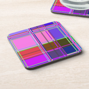 Dessous-de-verre Tissu Couleurs Carrés