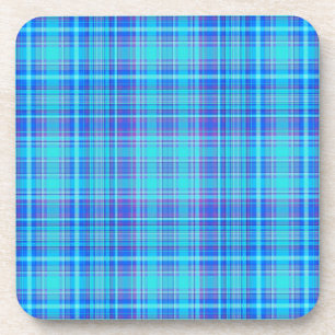 Dessous-de-verre Tissu plaqué Grilles bleues-44008