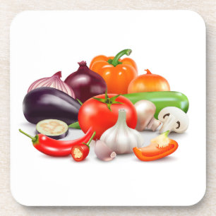 Dessous-de-verre Tomates Asparagus Beets Aquarelle Légumes