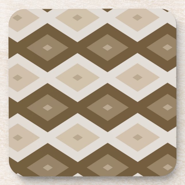 Dessous-de-verre Tons de motif diamant brun (Devant)