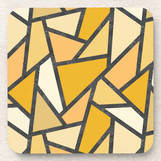 Dessous-de-verre Tons de motif en vitrail jaune (Devant)