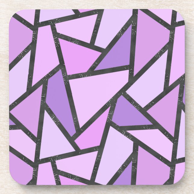 Dessous-de-verre Tons du motif en vitrail lilas (Devant)