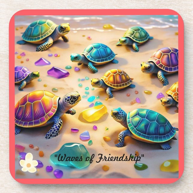 Dessous-de-verre "Tortues dans le soleil" (Devant)