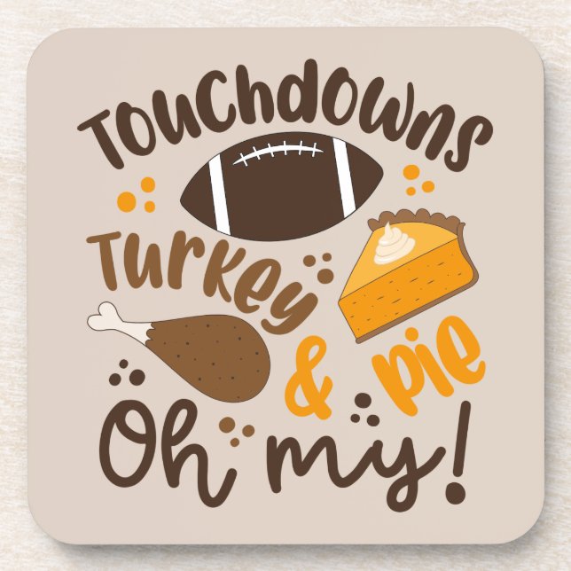 Dessous-de-verre Touchdowns Turquie & tarte | Oh, mon (Devant)