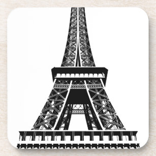 Dessous-de-verre Tour Eiffel noir blanc Paris France Art