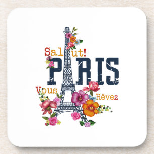Dessous-de-verre Tour Eiffel Paris Chemise Salut Flower Paris Fra