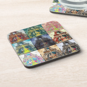 Dessous-de-verre Tour Eiffel, Paris, France Collage Ensemble de Des