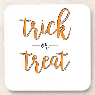 Dessous-de-verre tour ou friandise halloween orange noir simple