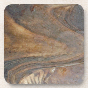 Dessous-de-verre Tourbillon à grains de bois Brown tan poli