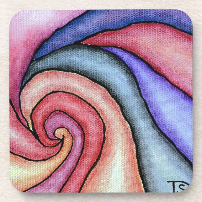 Dessous-de-verre Tourbillon d'aquarelle (Devant)