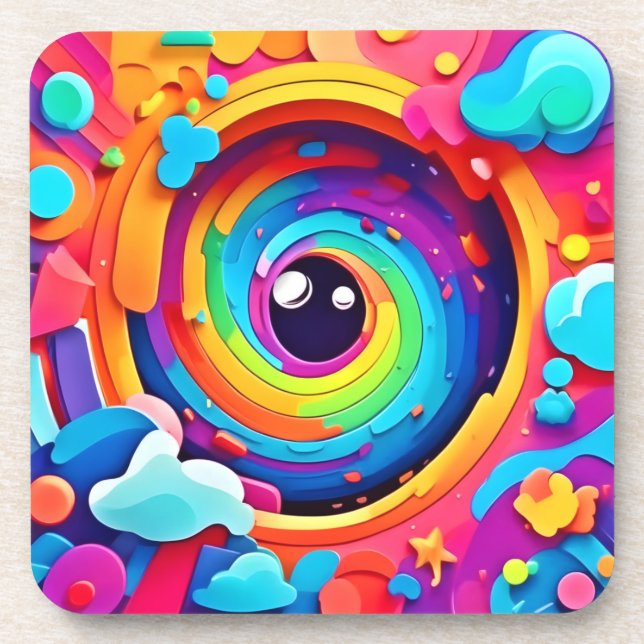 Dessous-de-verre Tourbillon d'imagination colorée (Devant)