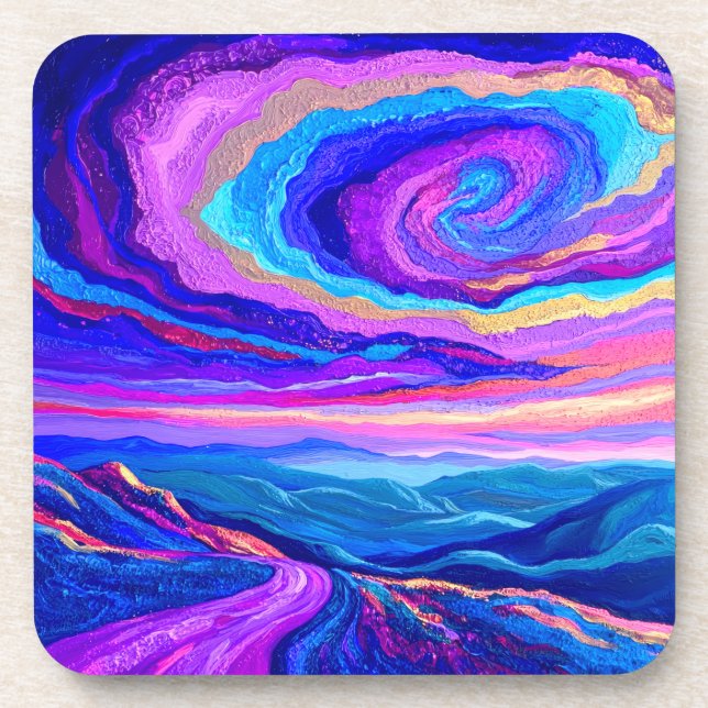 Dessous-de-verre Tourbillon Violet (Devant)