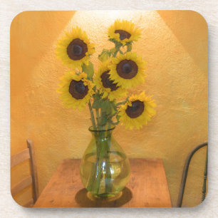 Dessous-de-verre Tournesols dans un vase sur la table 2
