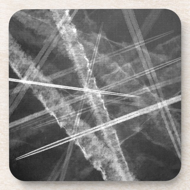 Dessous-de-verre Traces Jet en noir et blanc (Devant)
