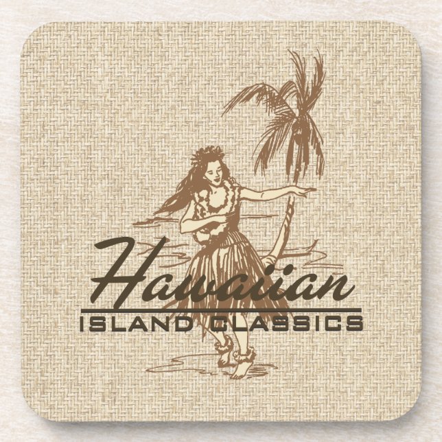 Dessous-de-verre Tradewinds Hula Girl Hawaiian Cork Dessous de verr (Devant)