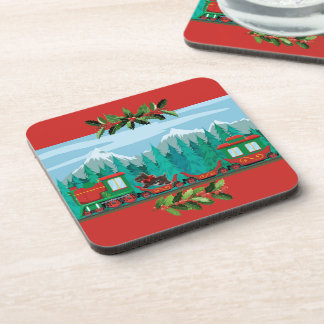 Dessous-de-verre Train de Noël Red Merry