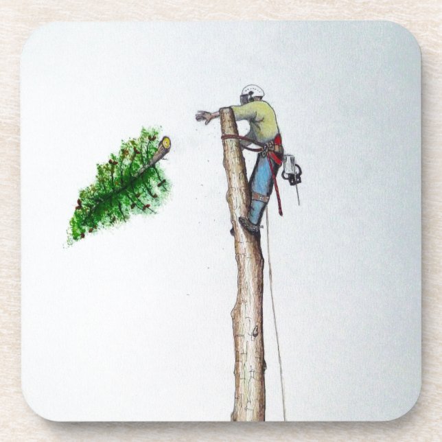 Dessous-de-verre Tree Surgeon Arborist at work present (Devant)