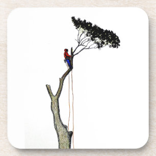 Dessous-de-verre Tree Surgeon Arborist at work present Chainsaw Gif