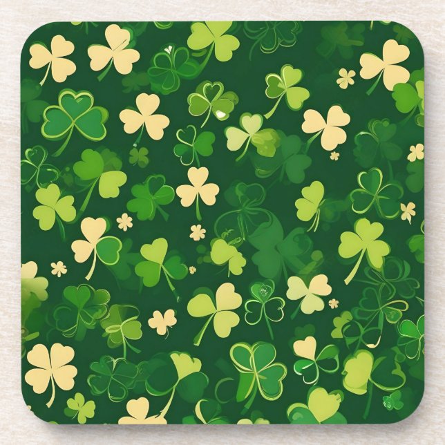 Dessous-de-verre Trèfle de la Saint-Patrick vert et jaune (Devant)