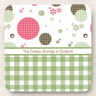 Dessous-de-verre Trendy Cute En vichy Pois Avec Nom