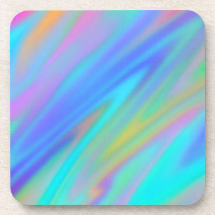 Dessous-de-verre Trendy luxe vert bleu violet faux holographique