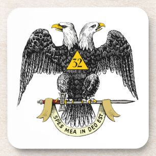 Dessous-de-verre trente-deuxième Noir écossais Eagle de rite de deg