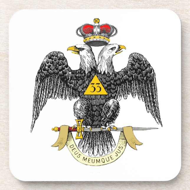 Dessous-de-verre trente-troisième Noir écossais Eagle de rite de de (Devant)