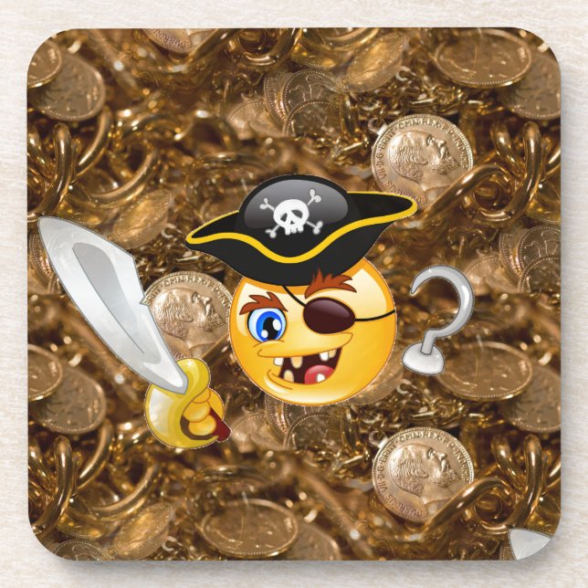 Dessous-de-verre trésor pirate emoji (Devant)